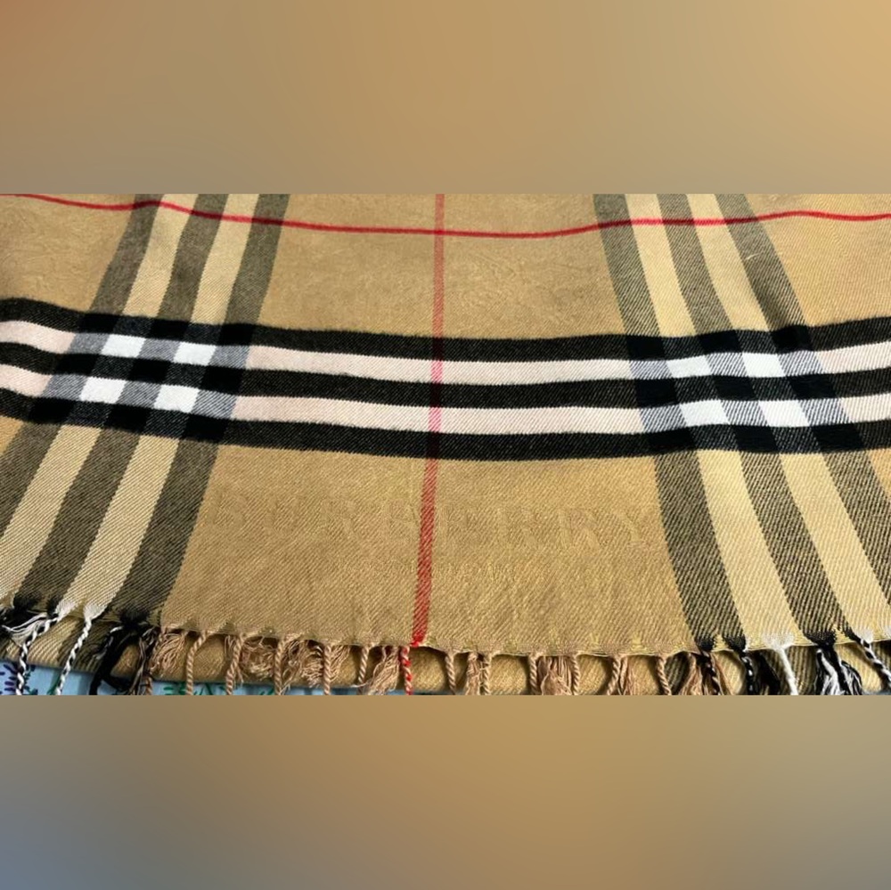Plaid Fringe Scarf